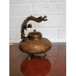 Oriental brass lidded pot.