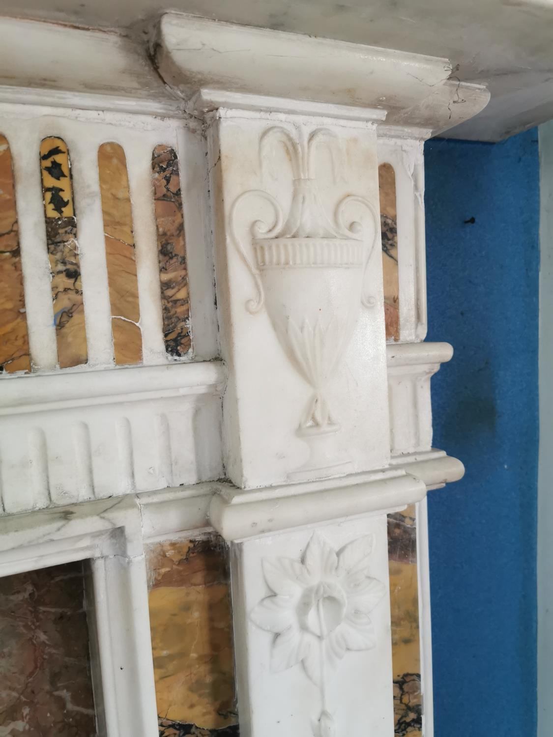 Irish Georgian statutory marble chimney piece. - Image 7 of 12