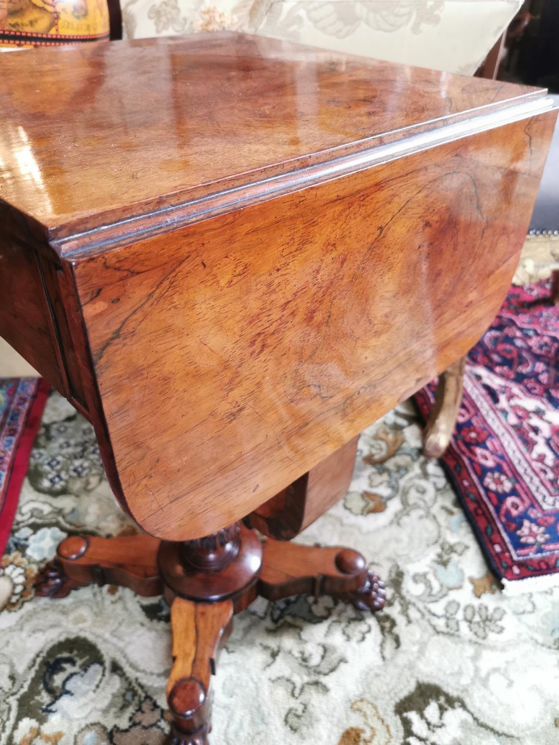 19th C. rosewood lamp table. - Bild 4 aus 4