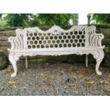 Cast iron bench in the Rocco style.