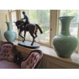 Pair of Chinese embossed ceramic vases.