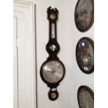 Early 19th. C. mahogany banjo barometer