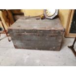 18th C. metal bound pine military box.