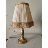 Pair of gilded brass table lamps.