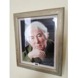 Framed oil on board of Seamus Heaney.