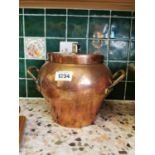 19th. C. copper lidded pot