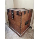 Early 19th C. oak metal bound Estate trunk