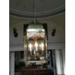 Good quality brass five sided hall lantern