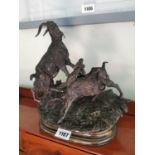 Bronze model of Goats.