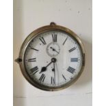 19th. C. brass ship's clock.