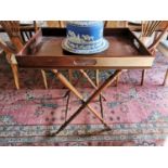 Mahogany Butlers tray on stand.