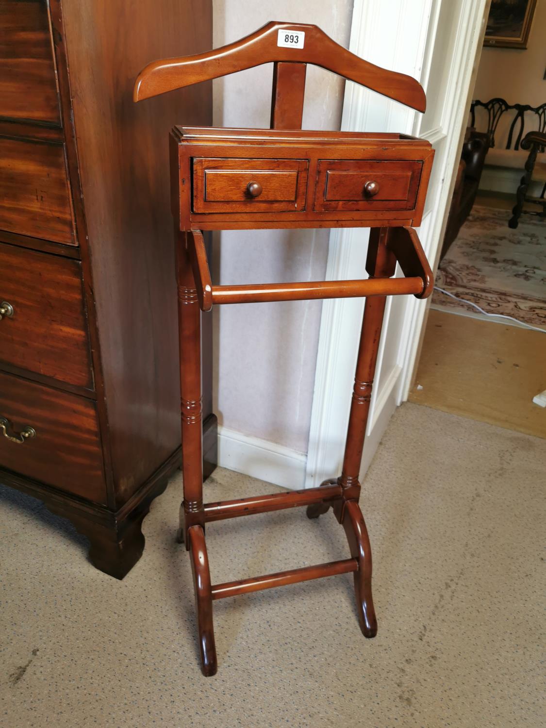 Mahogany valet stand.