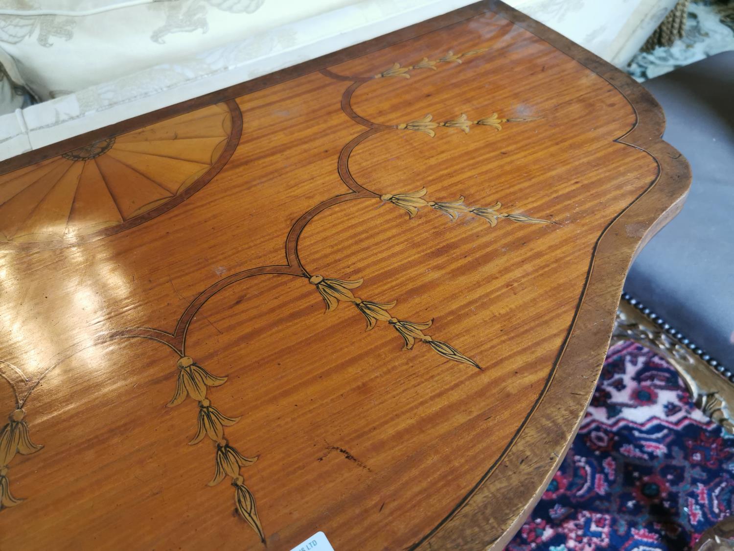 Early 19th. C. inlaid satinwood turn over leaf card table - Image 3 of 4