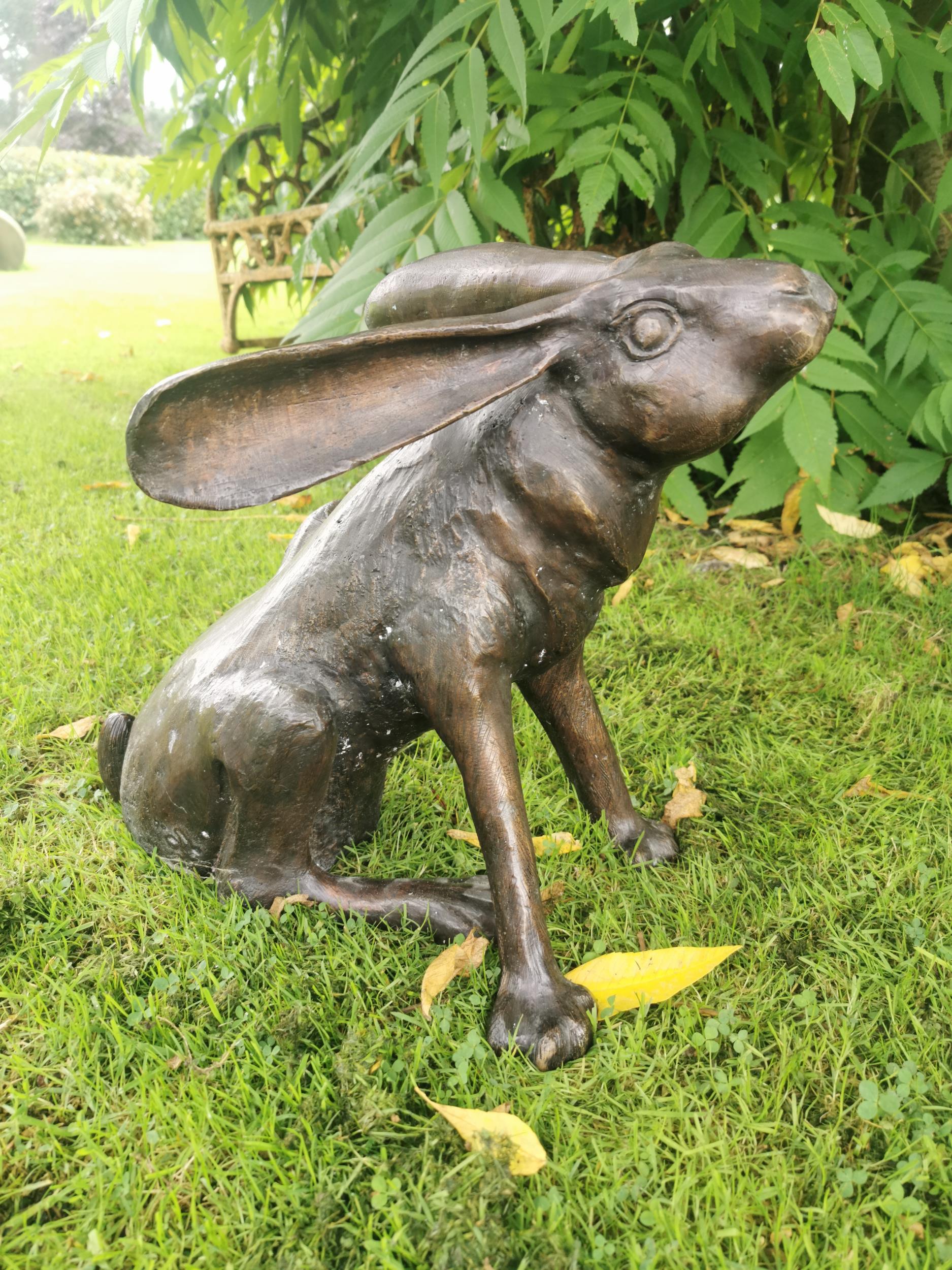 Bronze model of a seated hare