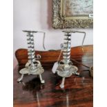 Pair of 19th C. silverplate candleholders.