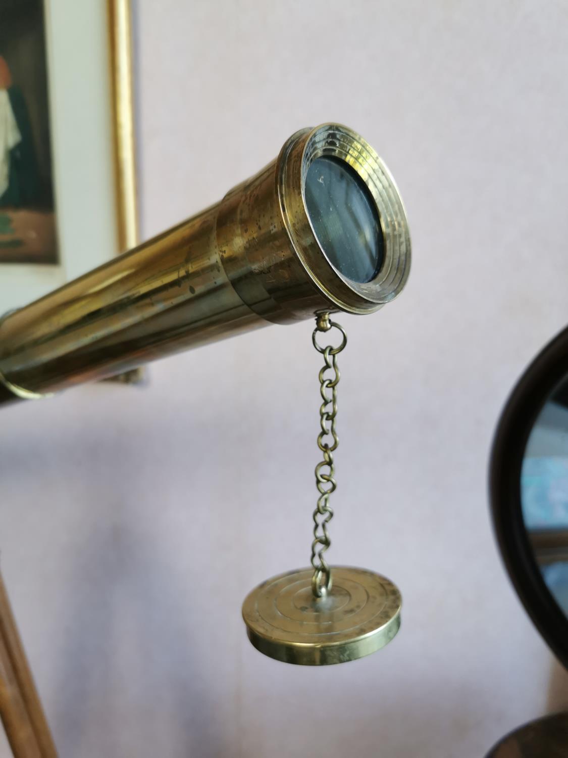 Brass and mahogany telescope - Image 4 of 4