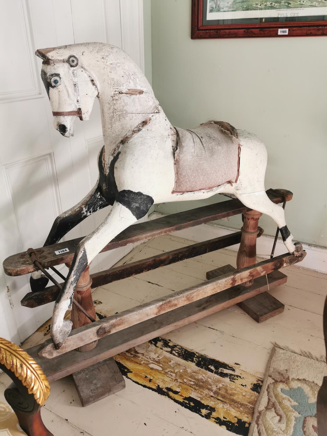 Early 20th C. hand painted rocking horse.