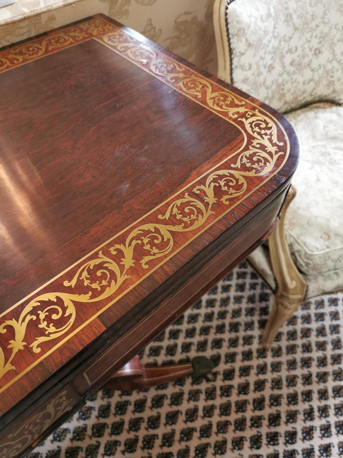 Exceptional quality Georgian rosewood turn over leaf card table - Image 3 of 4