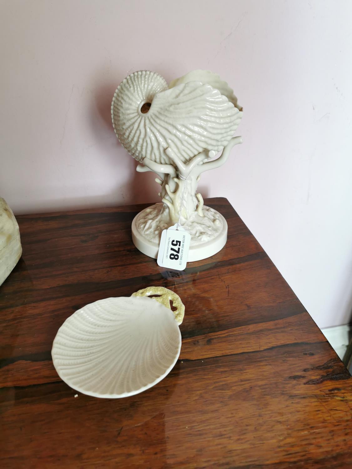 Two Belleek ceramic shell pieces. - Image 2 of 4