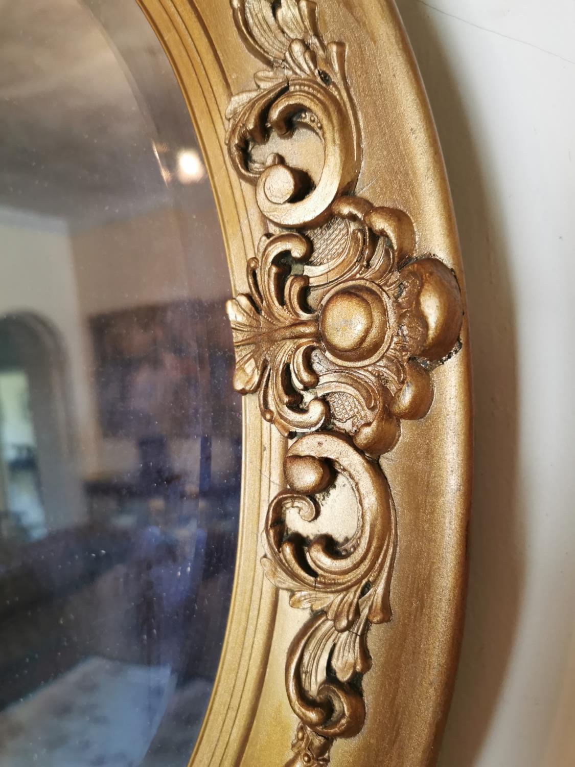 Edwardian giltwood oval wall mirror. - Image 2 of 2