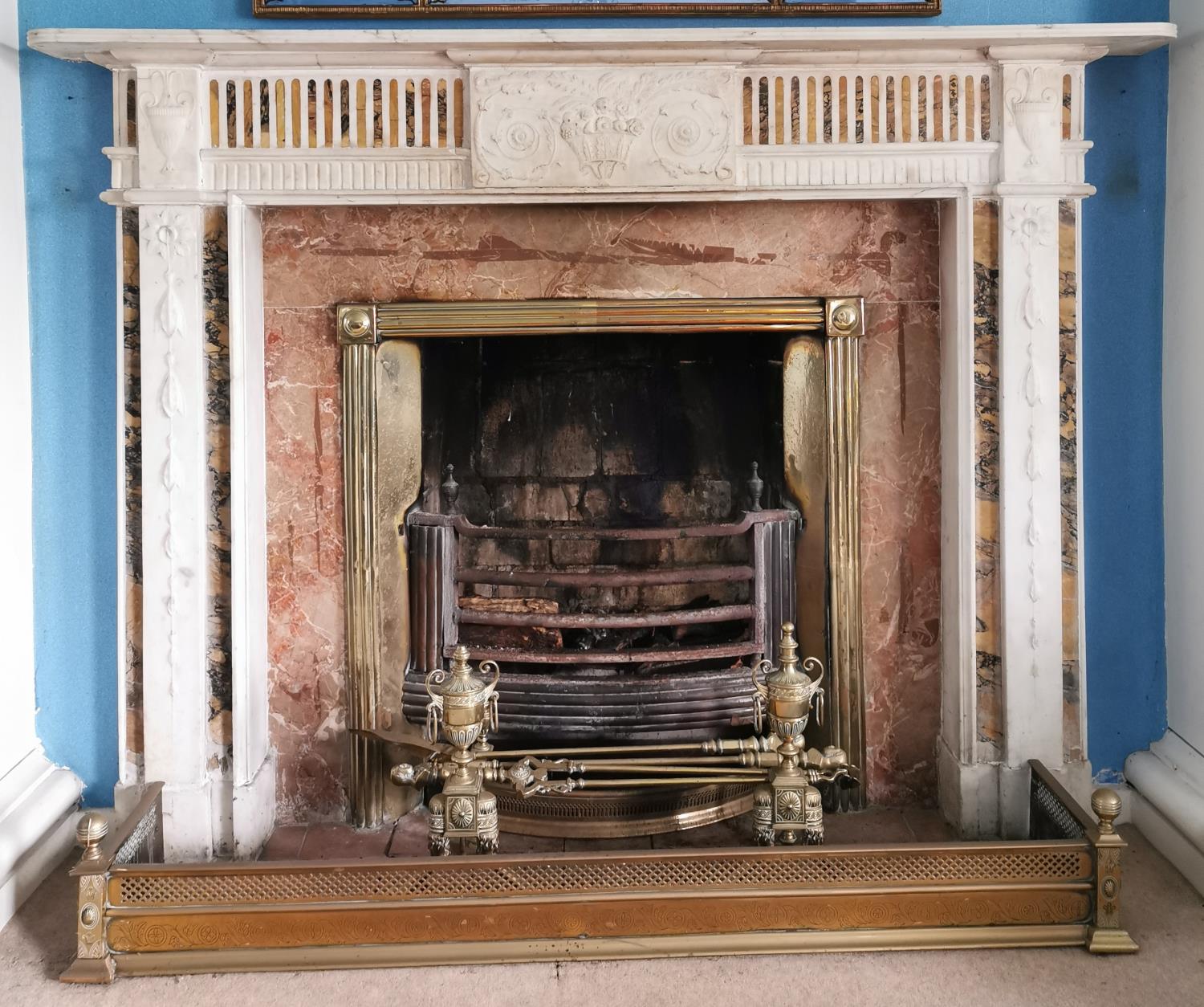 Irish Georgian statutory marble chimney piece.