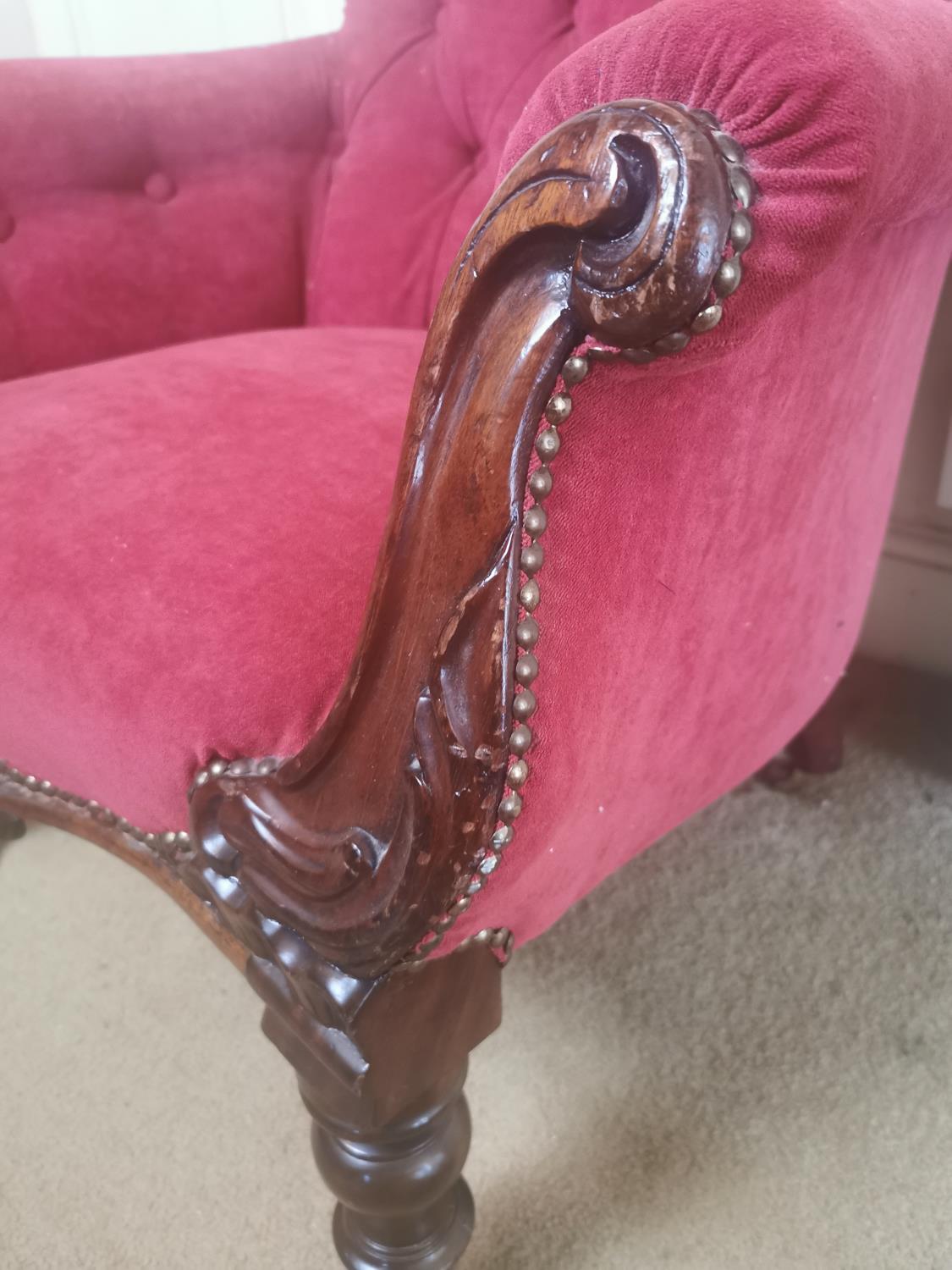 19th. C. mahogany arm chair. - Image 3 of 3