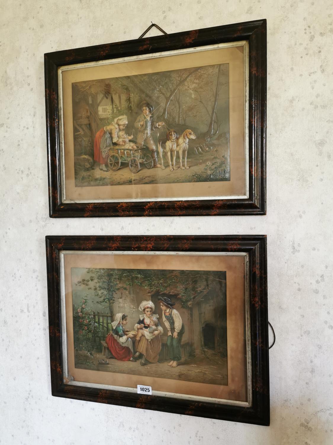 Pair of early 19th C. framed coloured prints.