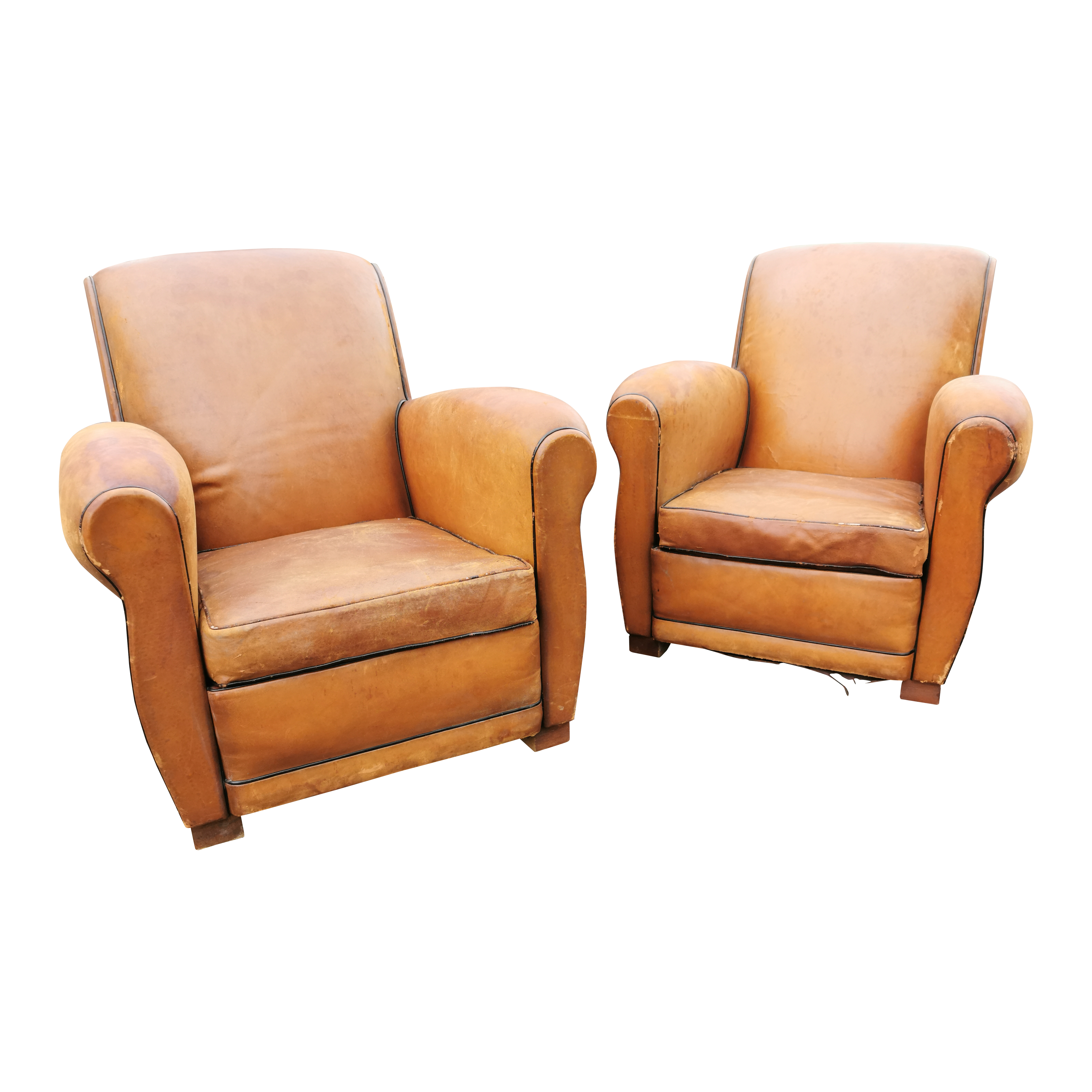 Pair of good quality 1930's leather upholstered club chairs - Image 2 of 4