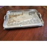 Edwardian silverplate serving tray.