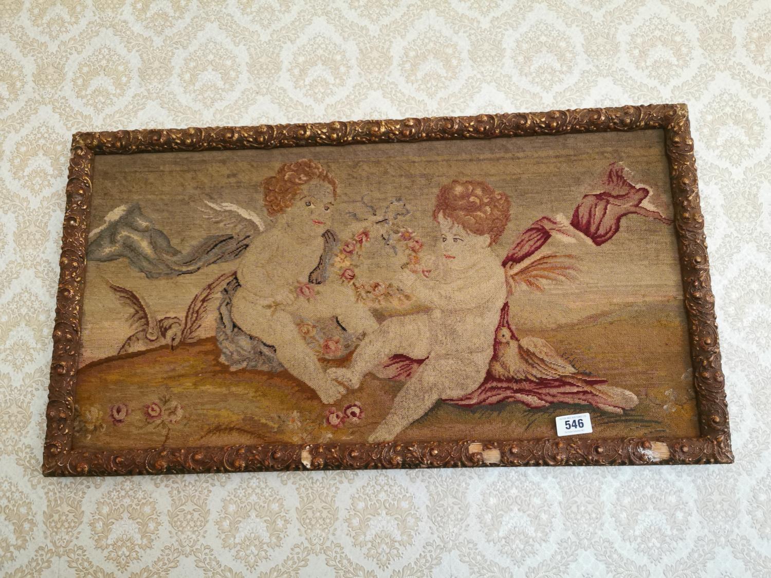 18th. C. tapestry of a Boy and Girl