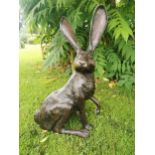 Bronze model of a seated hare