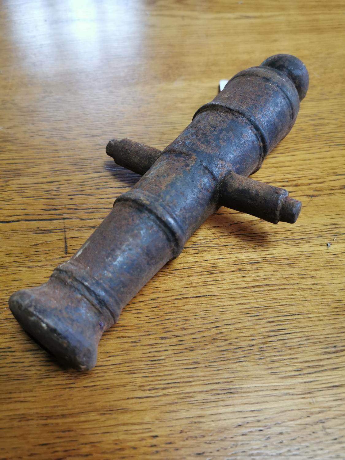 19th. C. metal cannon barrel.