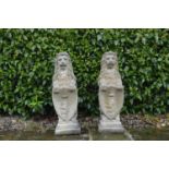 Pair of stone models of Lions.