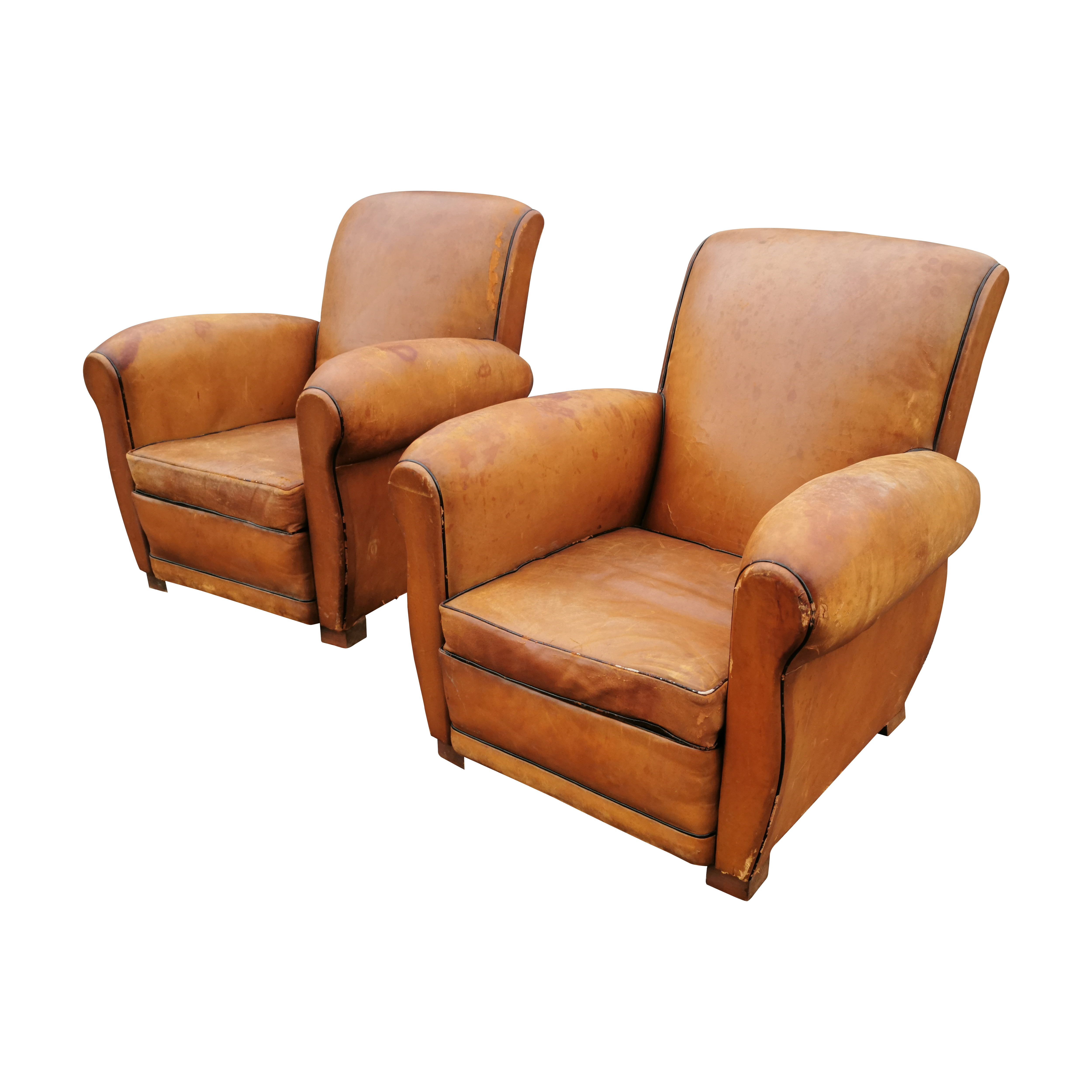 Pair of good quality 1930's leather upholstered club chairs - Image 4 of 4