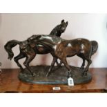 Cast bronze model of Stallions.