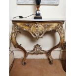 19th. C. giltwood and marble console table