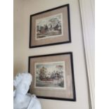 Set of four 19th. C. coloured coaching prints