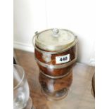 19th. C. oak biscuit barrel