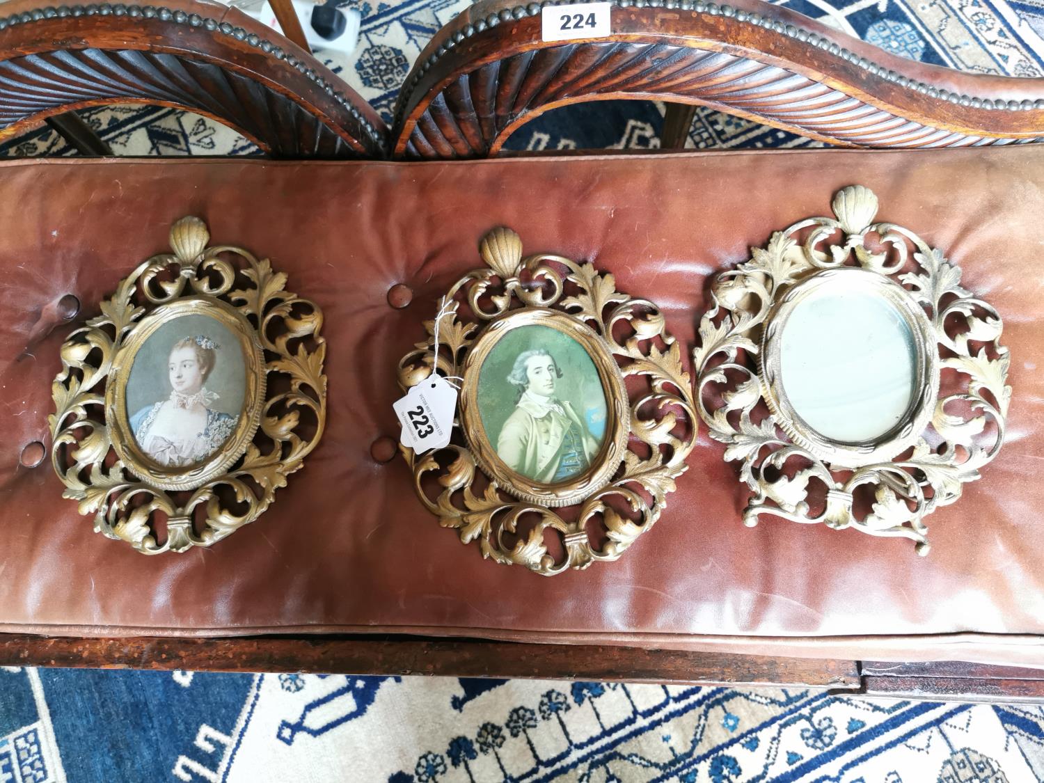 Three 19th. C. gilded metal picture frames