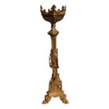 19th C. brass altar candlestick.