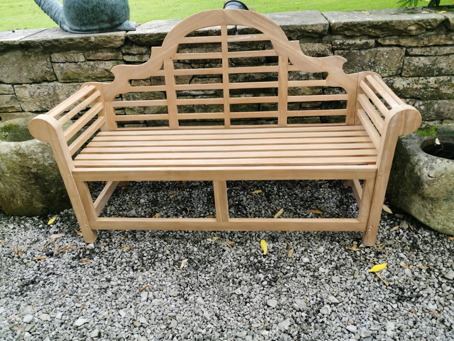 Lutyens teak garden bench.