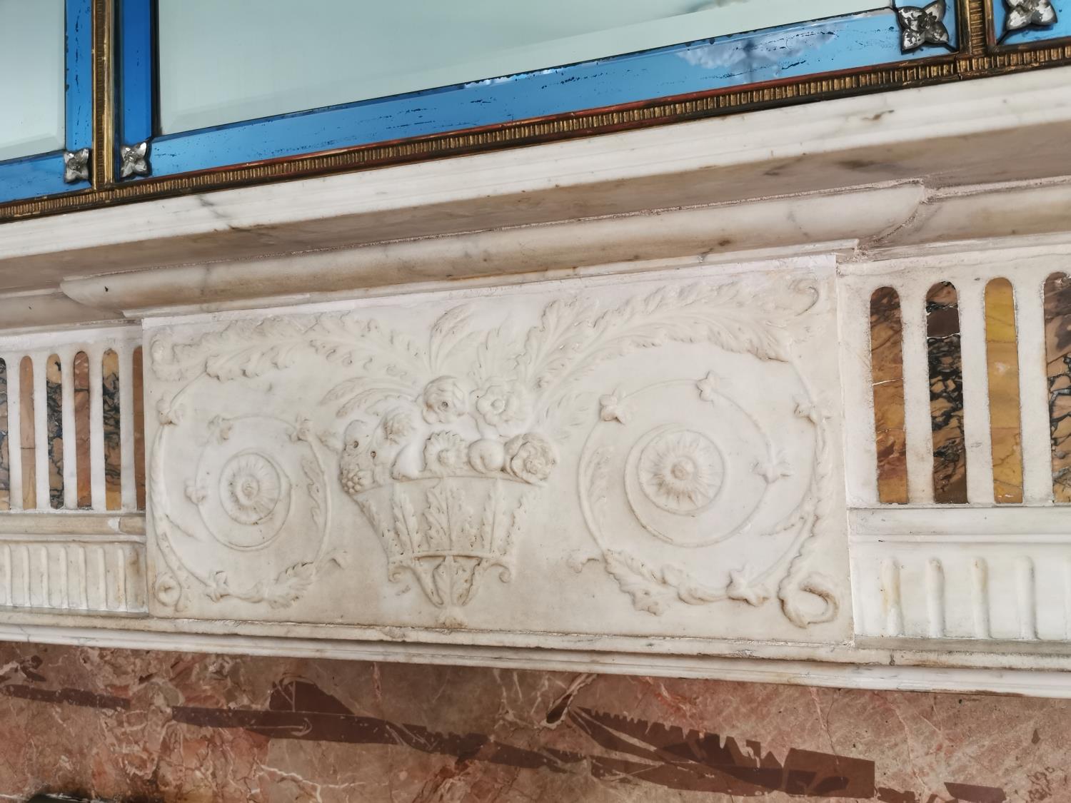 Irish Georgian statutory marble chimney piece. - Image 3 of 12