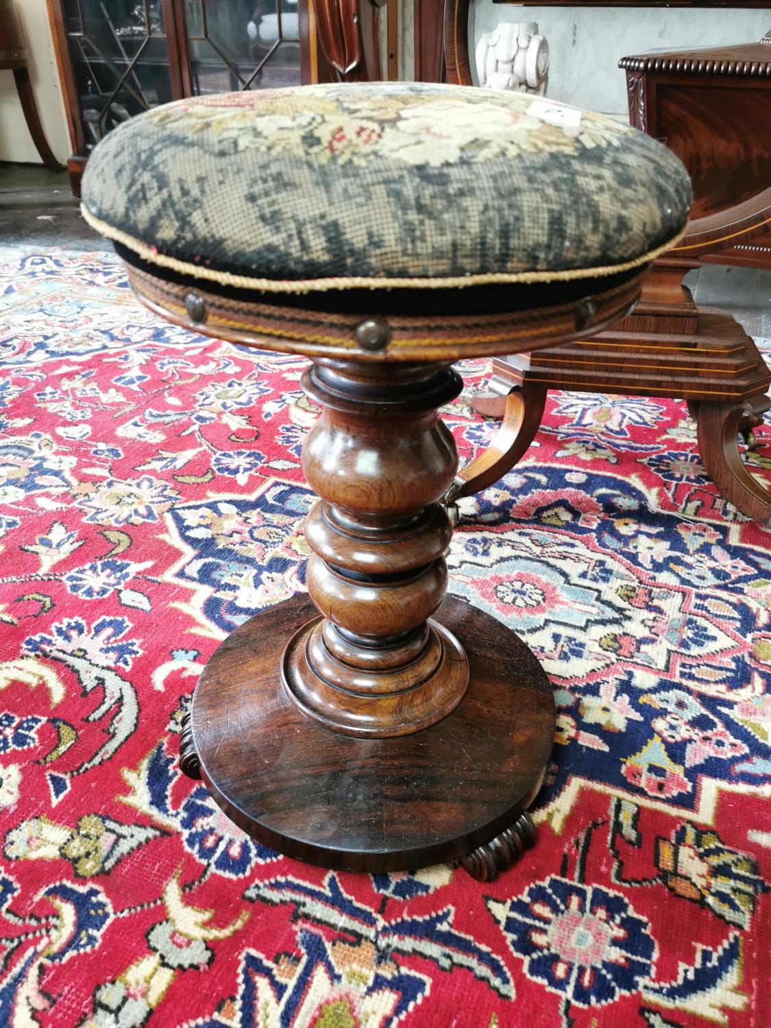 William IV rosewood piano stool