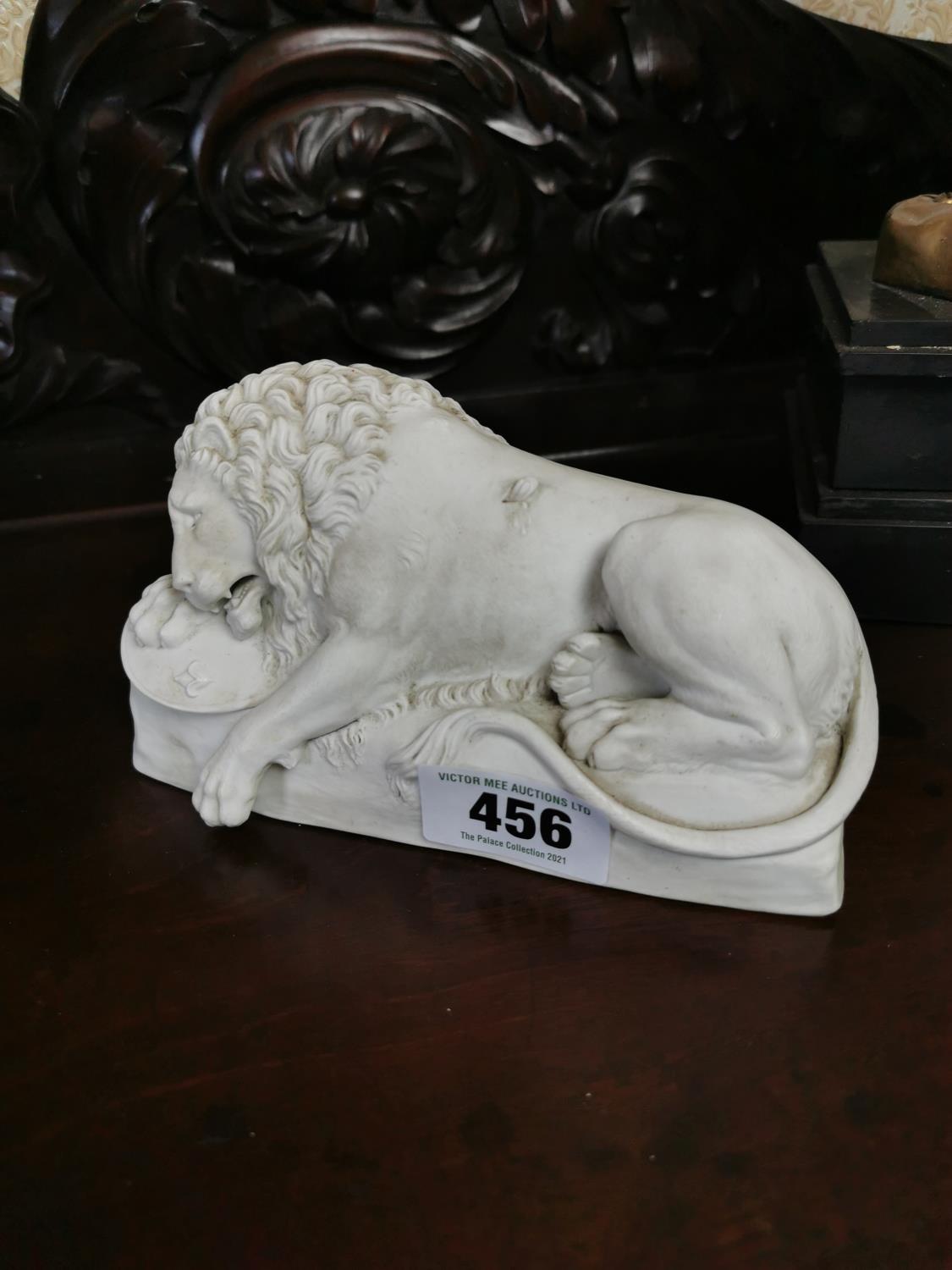 Bisque model of a Sleeping Lion