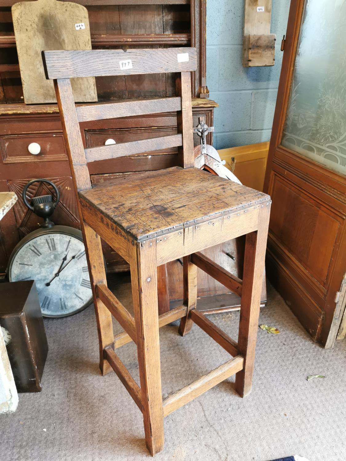 19th C. oak bar chair