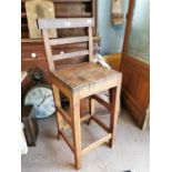 19th C. oak bar chair