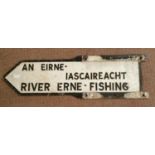 River Fishing bi-lingual alloy fingerpost sign