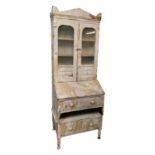 19th. C. Irish painted pine bureau bookcase