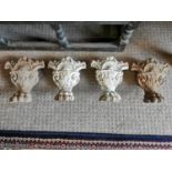 Four 19th C. cast iron bath legs