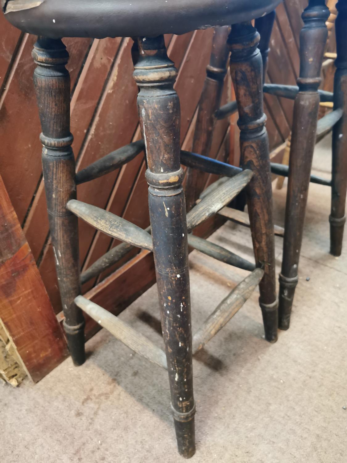 Two 19th C. bar stools. - Image 2 of 2